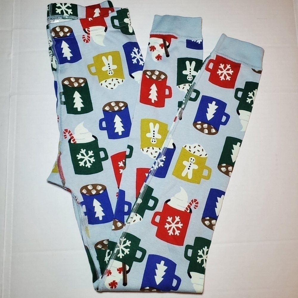 Hanna Andersson Girls Boys 12 Pajama Pants Long John Hot Cocoa Bottoms Comfy